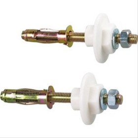 Fixation pour lavabo sur pied, Cheville 8x37, vis 8x95, cloison de 3 à 12mm, vendu par 2 - Plombelec